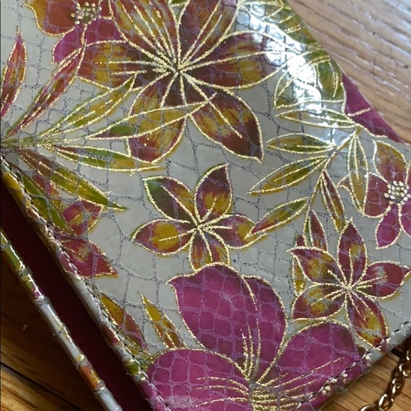 Gold Floral Hobo Wristlet/Wallet - Picture 2 of 8